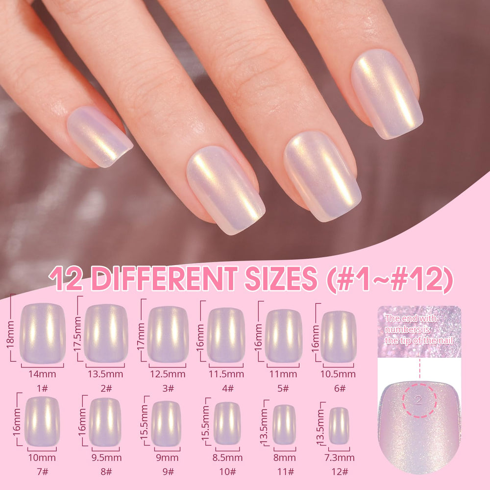 Jofay Fashion 12-sizes pack nails ensures secure, comfortable fit on natural nails.