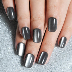 Jofay Fashion cat eye press-on nails gray short for quick salon-quality nails at home