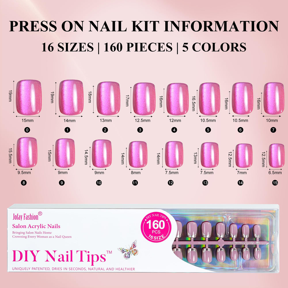 Jofay Fashion glossy nail tips with high-shine finish for lasting polish