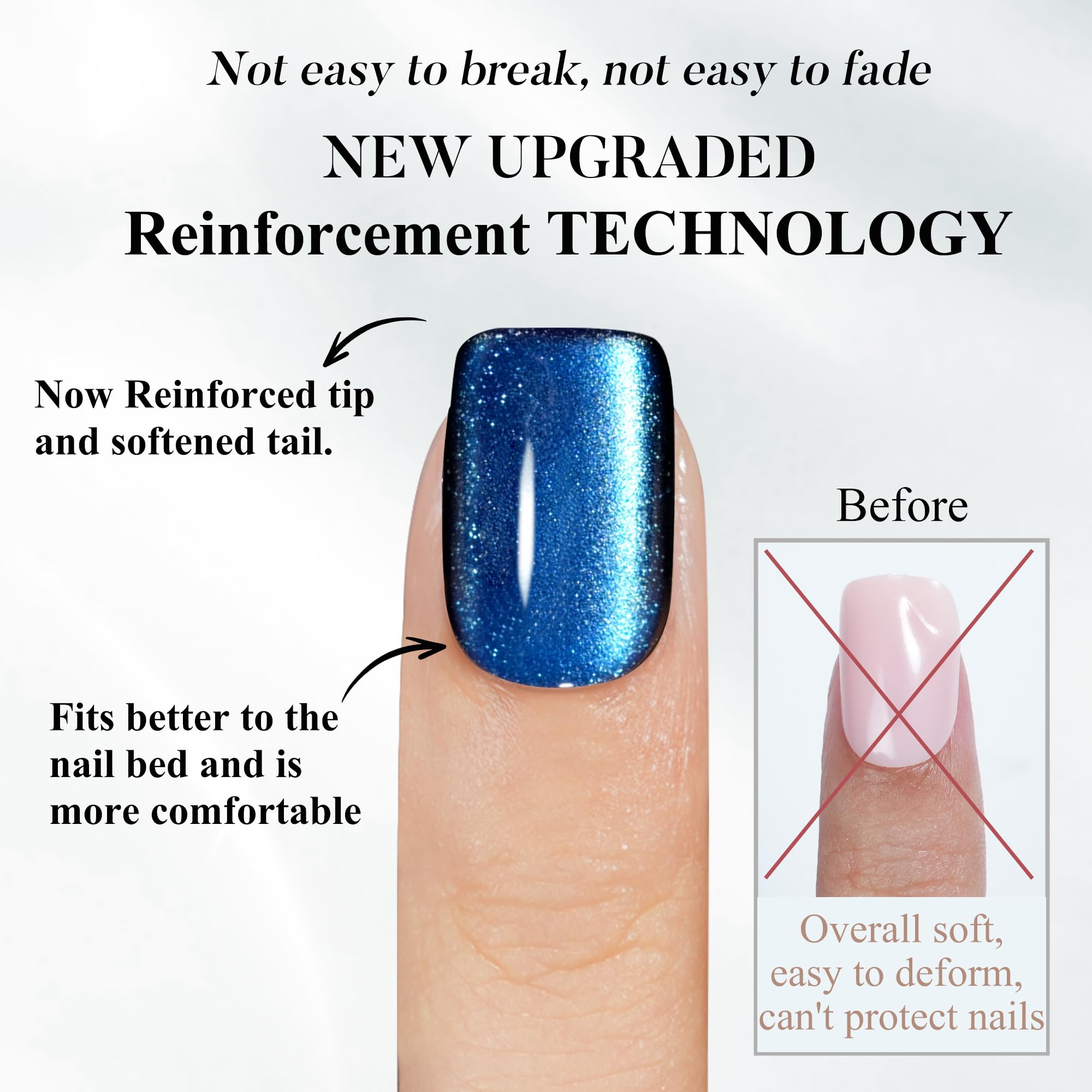 Jofay Fashion nails with a high-gloss finish resist wear through multiple uses.
