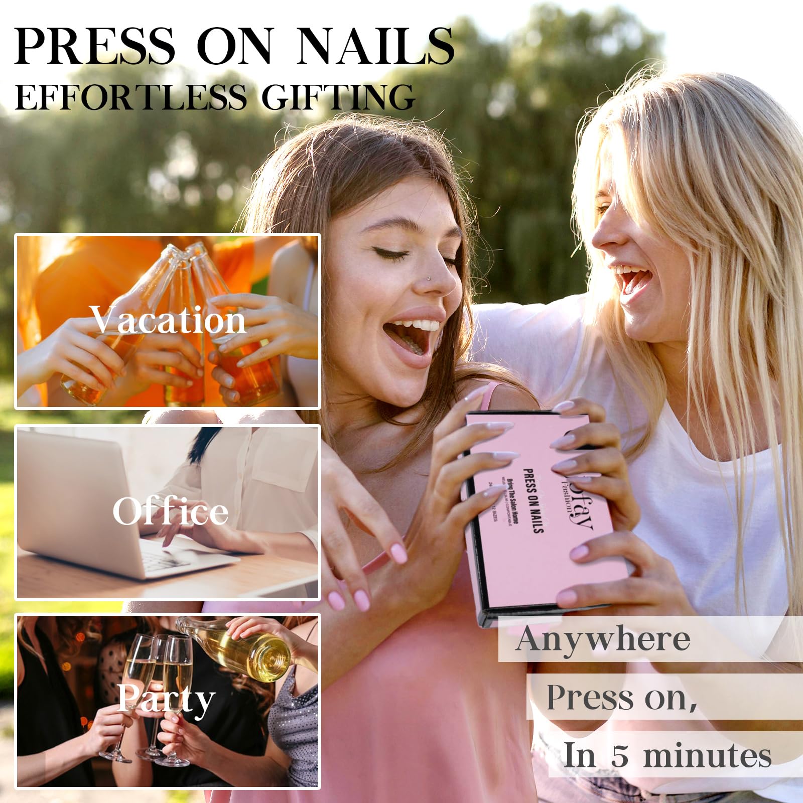 Jofay Fashion press-on nails kit nail art stickers for personalized designs