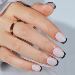 Jofay Fashion short Halloween press-on nails closeup showing comfortable wear