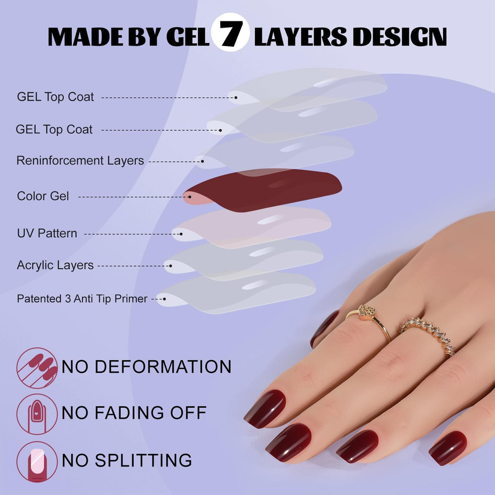 Jofay Fashion soft gel finish highlights flexible, natural-looking nails.