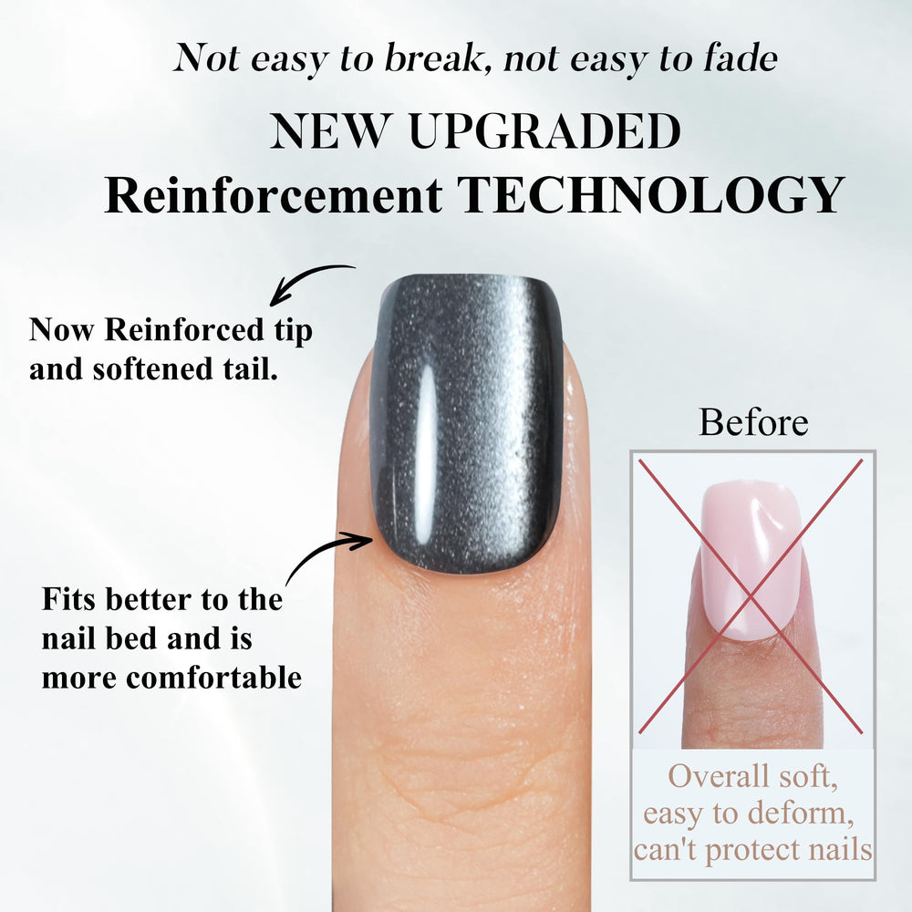 Jofay Fashion square nails with high-gloss gel finish for durable wear