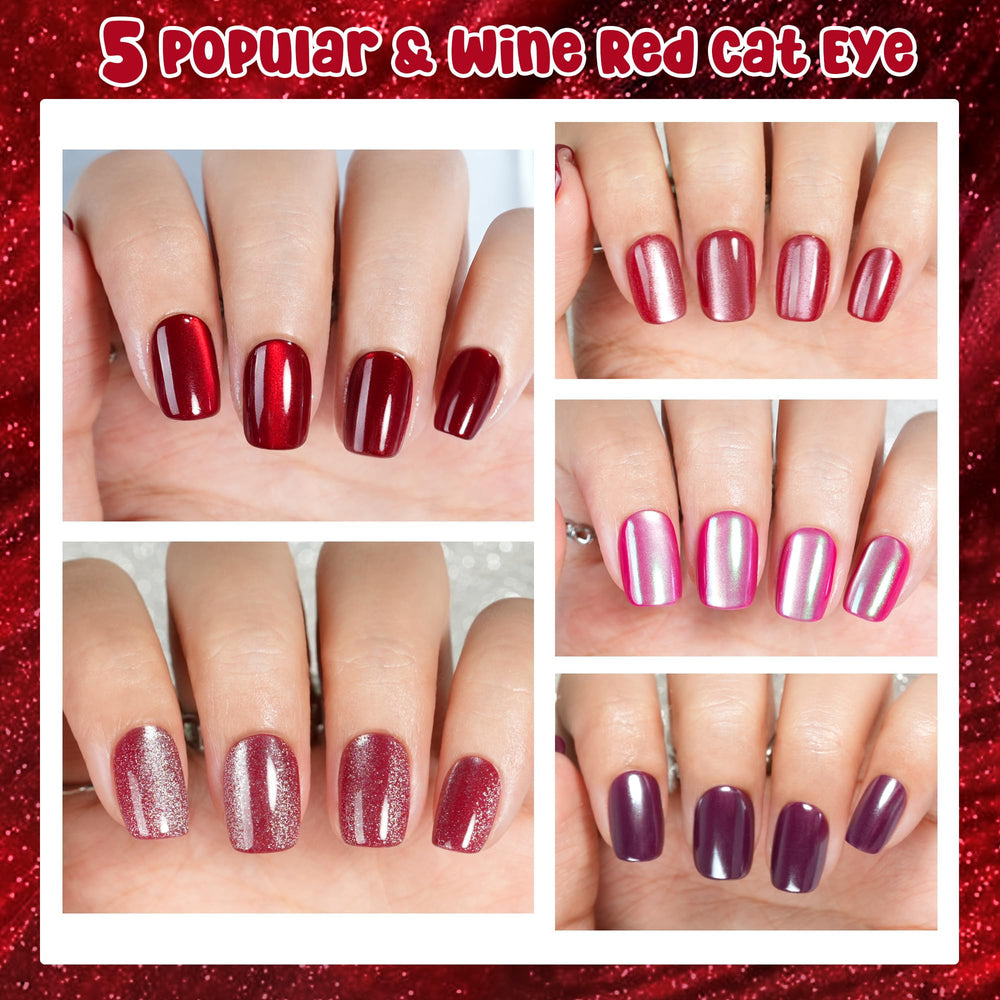 Jofay soft gel red nails with flexible finish for comfortable wear