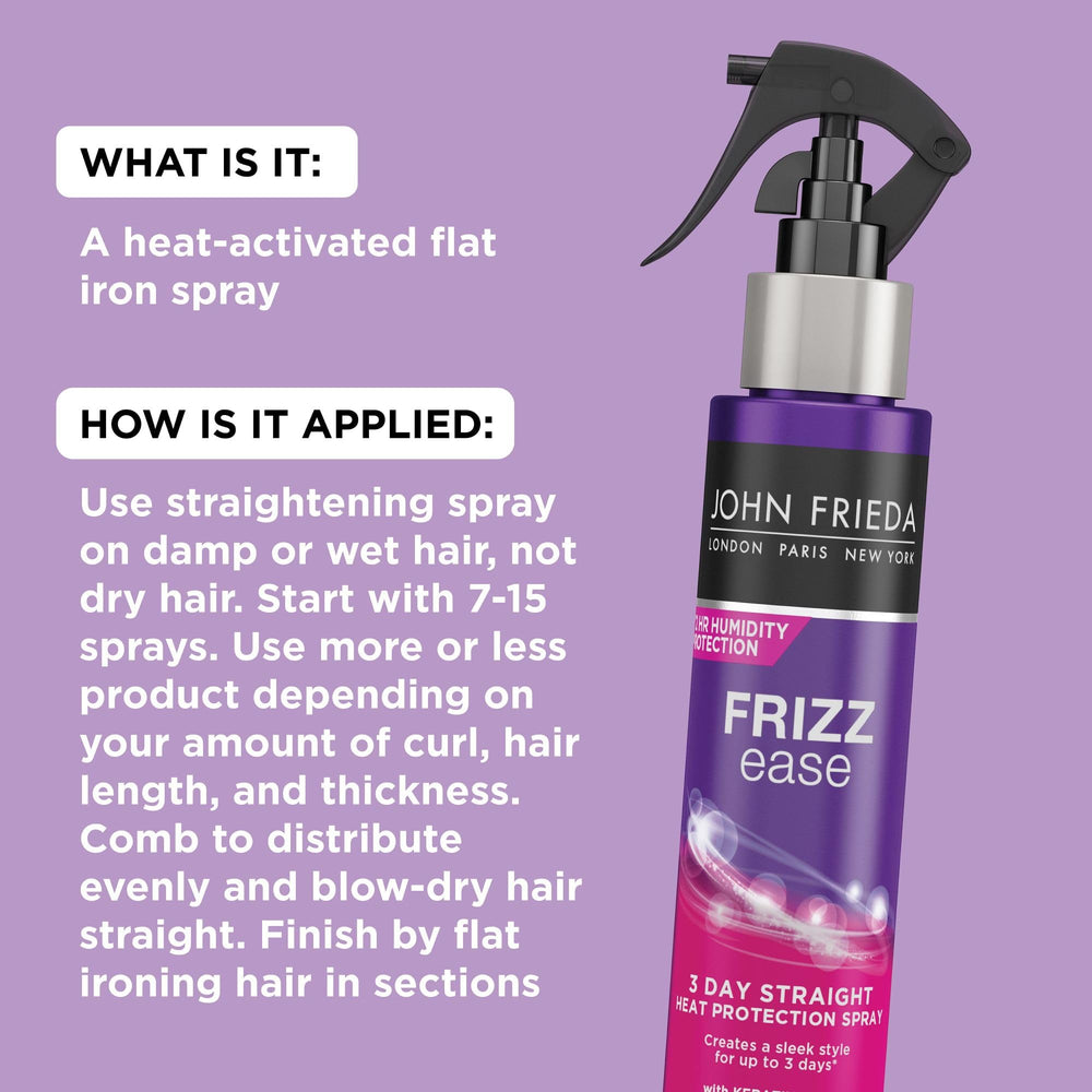 Heat-activated John Frieda Frizz Ease 3 Day Straight protection during styling