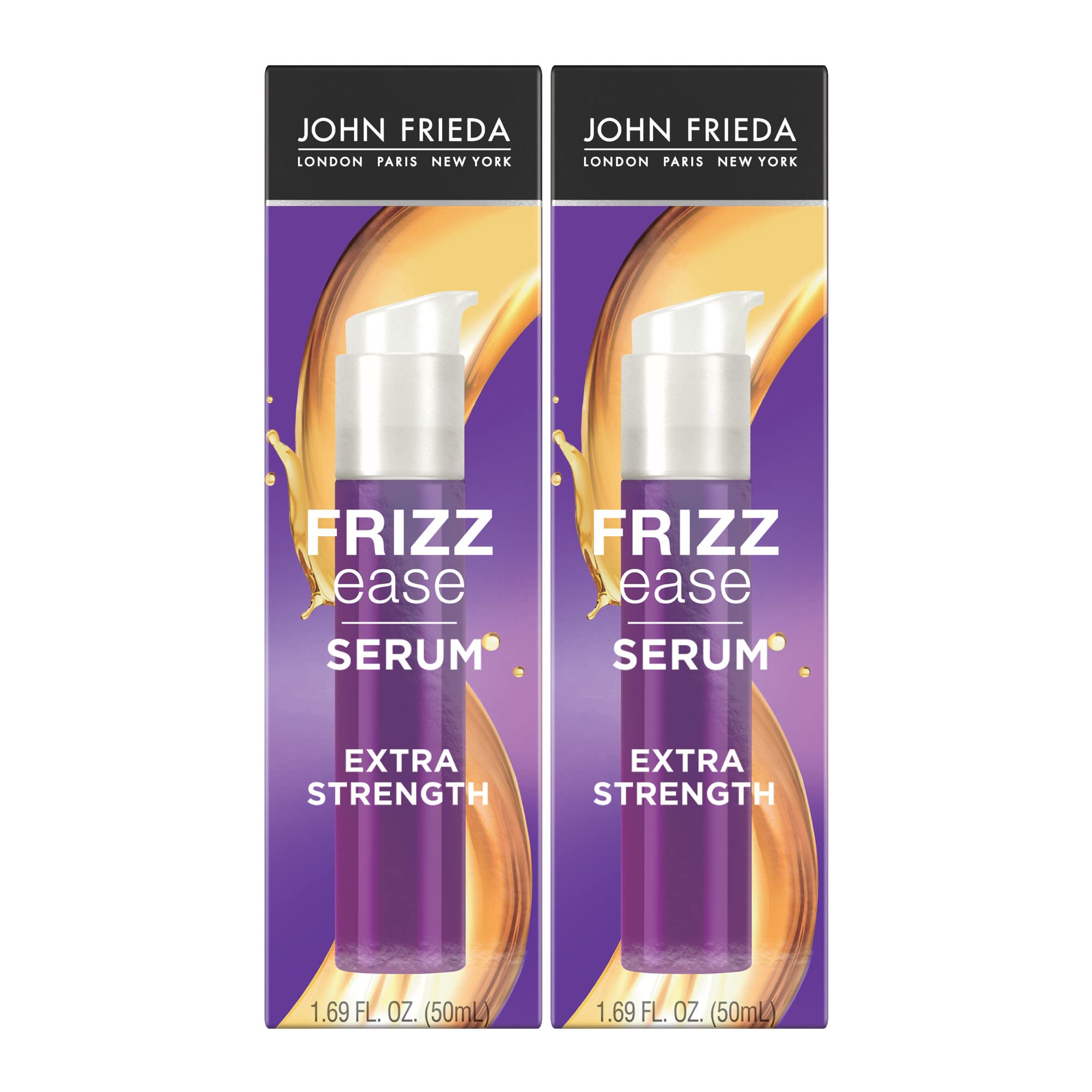John Frieda Frizz Ease Extra Strength Serum bottle with smooth finish promise.