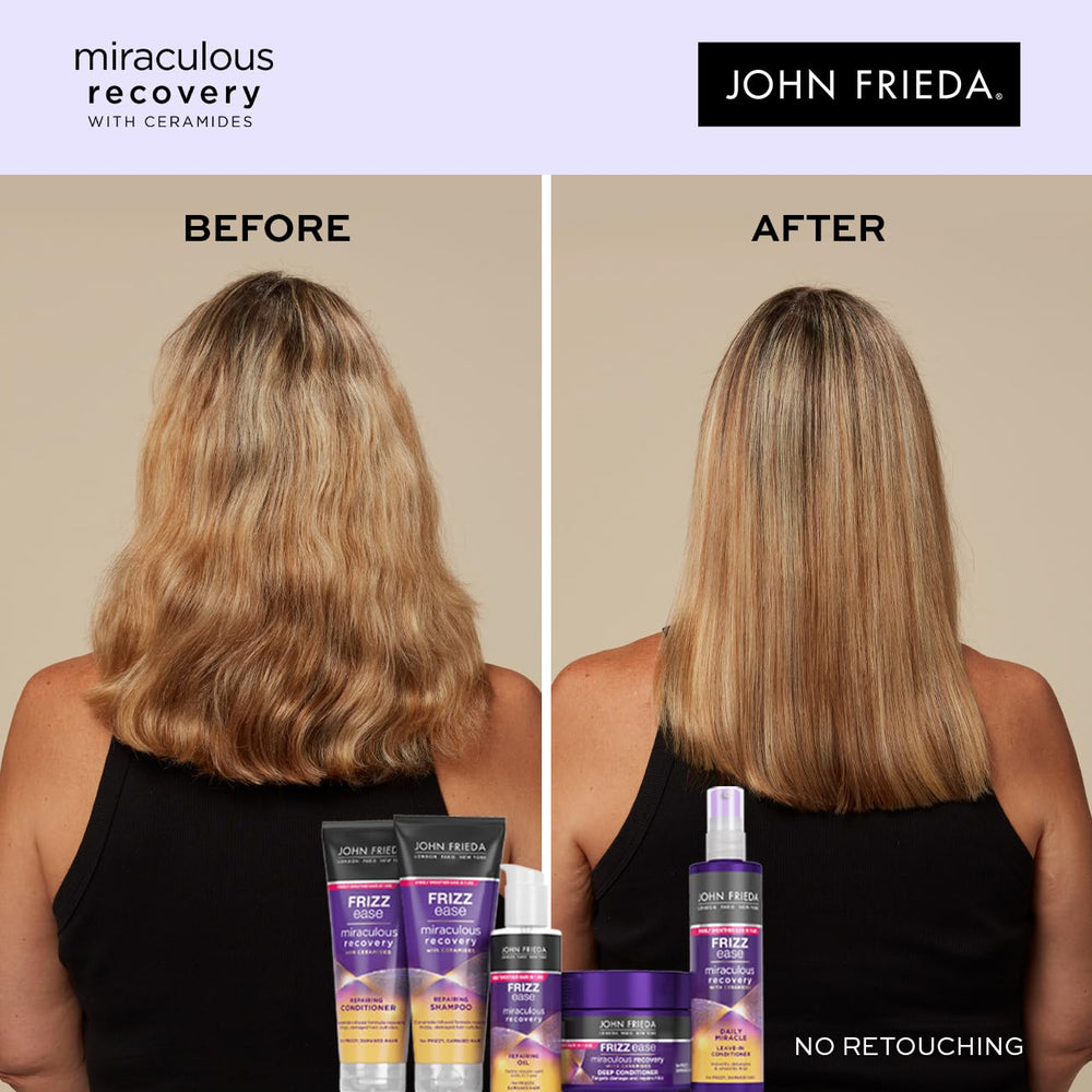 John Frieda Miraculous Recovery Conditioner on hair after use with smooth finish