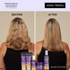 John Frieda Miraculous Recovery Conditioner on hair after use with smooth finish