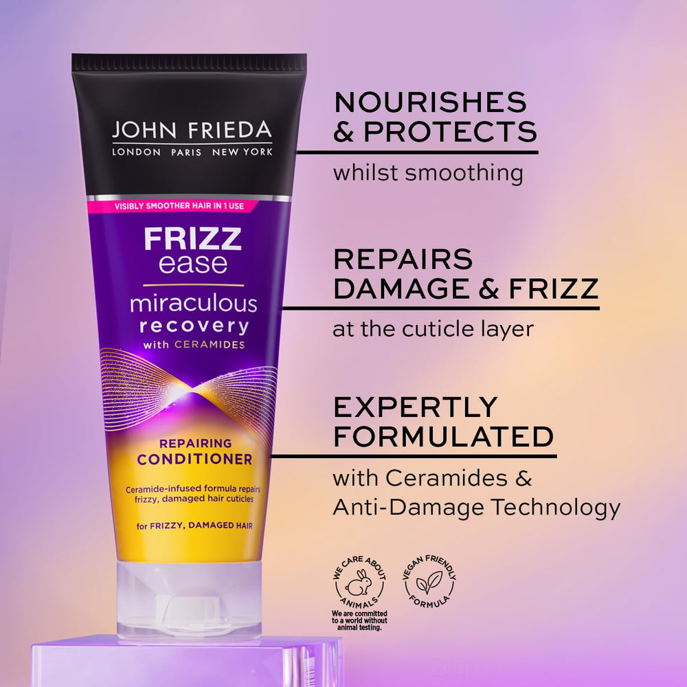 John Frieda Miraculous Recovery Conditioner being poured for smoothing