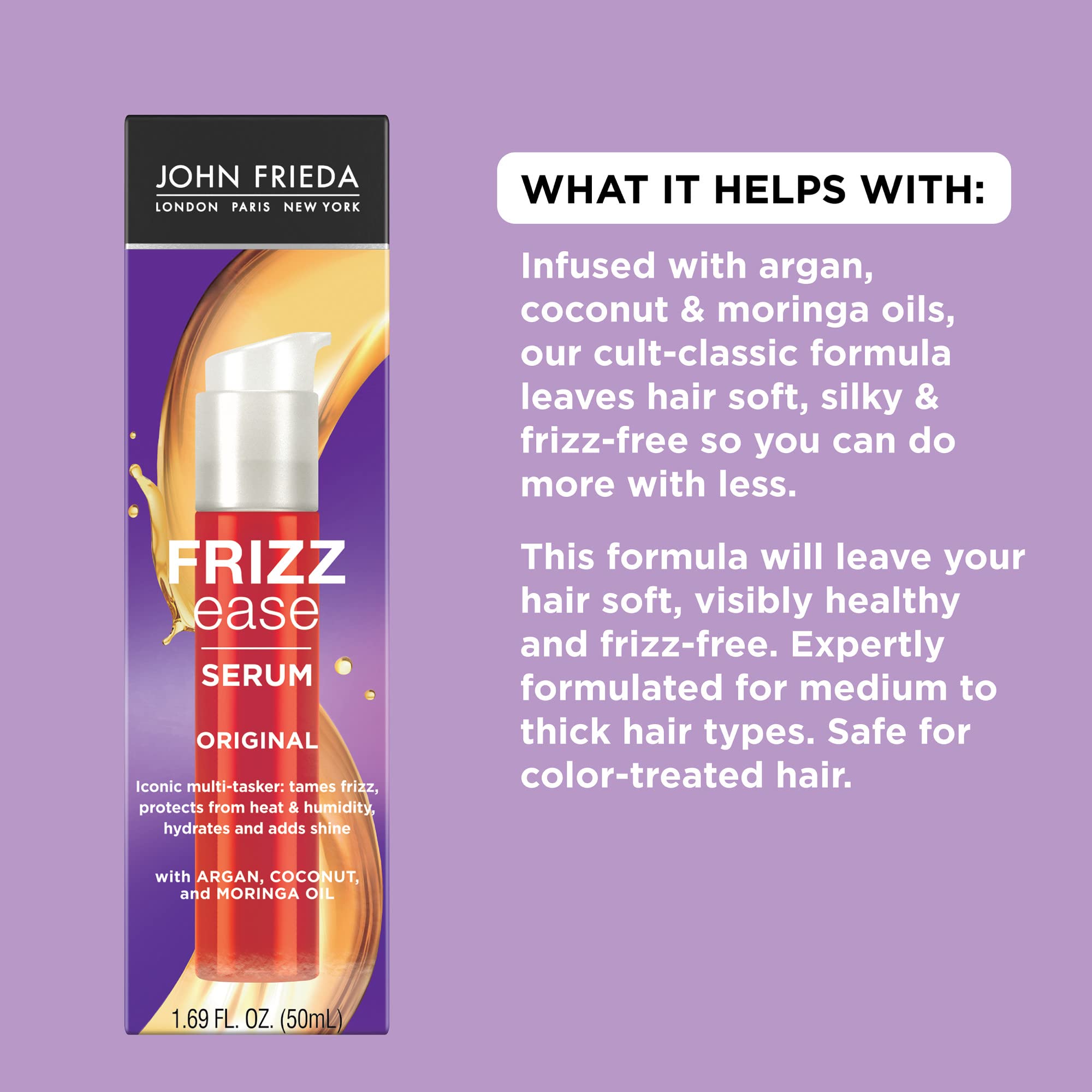 John Frieda Frizz Ease Original bottle with shine on hair ends