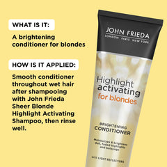 John Frieda Sheer Blonde application displays easy conditioner use for daily shine