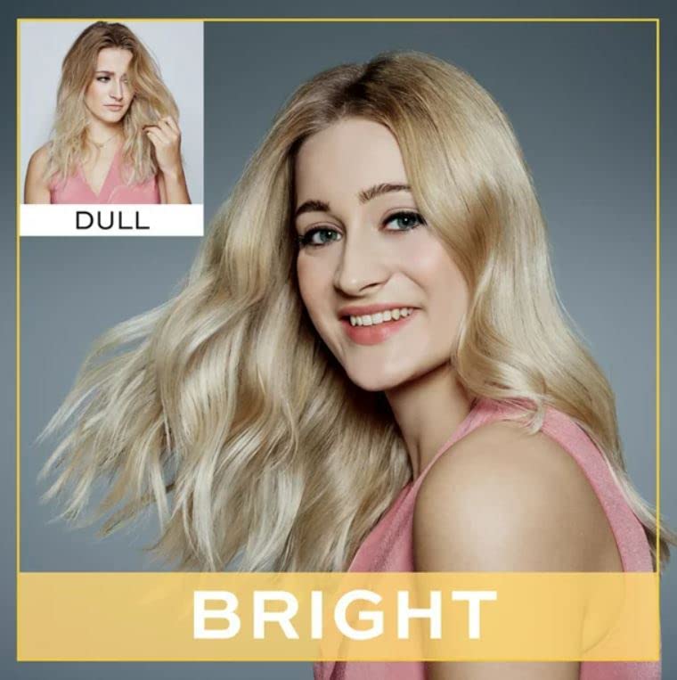 John Frieda Go Blonder lather demonstrates moisturizing foam for softer hair.