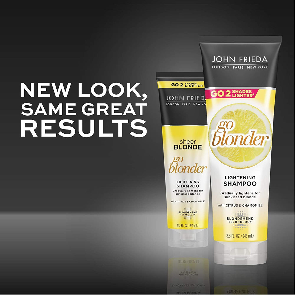 John Frieda Go Blonder suited for natural or color-treated hair.