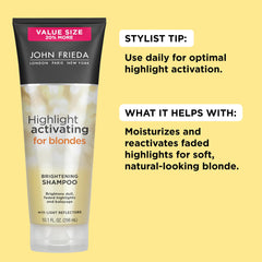 John Frieda Sheer Blonde highlight activating shampoo reveals multi-dimensional blonde tones