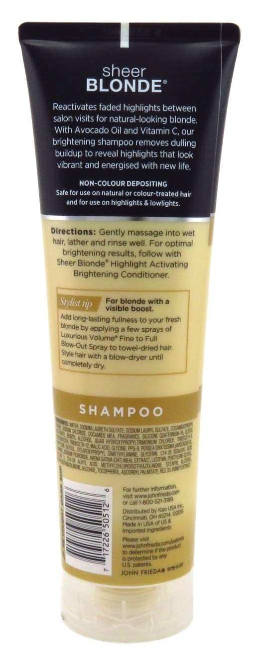 John Frieda Sheer Blonde honey-oatmeal formula swirls to nourish highlights