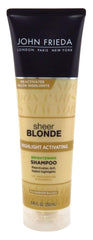 John Frieda Sheer Blonde shampoo foamy lather for refreshed blonde tones
