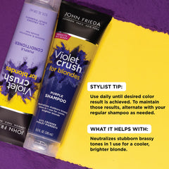 John Frieda Violet Crush Conditioner bottle nourishing blonde hair with moisture