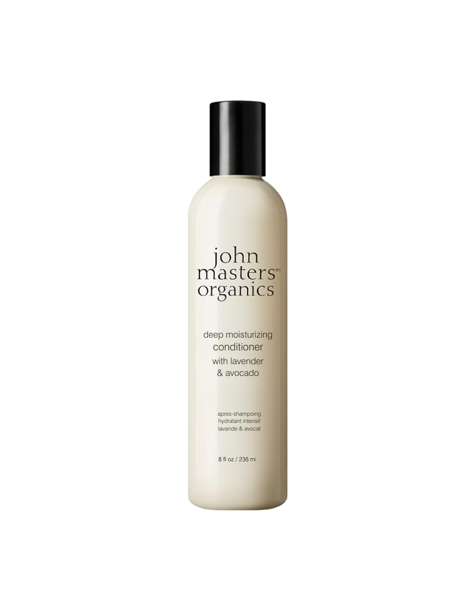 John Masters Organics Deep Moisturizing Conditioner bottle showing silicone-free hydration and organic formula