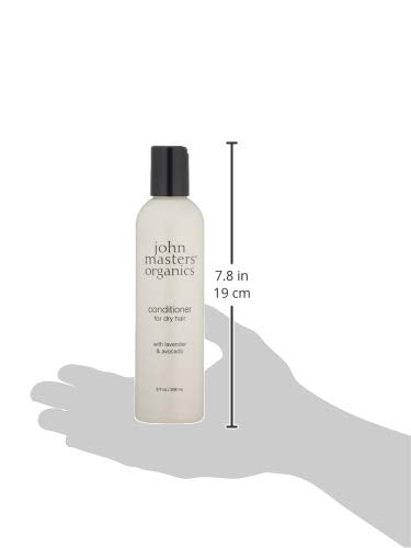 John Masters Organics lavender-avocado blend yielding shiny, soft hair after conditioning