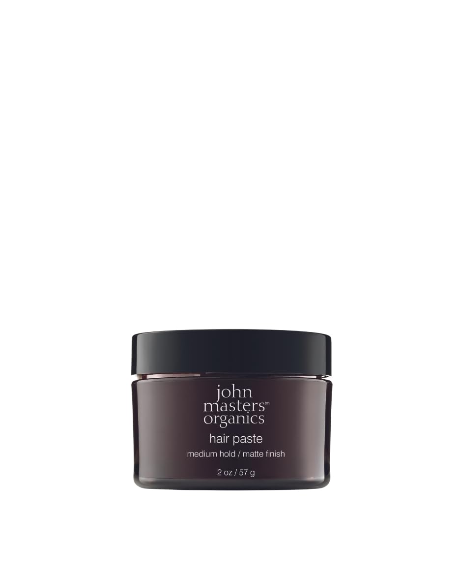 John Masters Organics Hair Paste bottle with matte finish for versatile styling