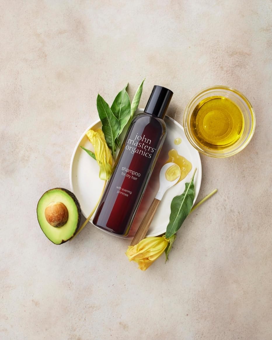 John Masters Organics hyaluronic-acid-nourishment shampoo delivers moisture and softness.