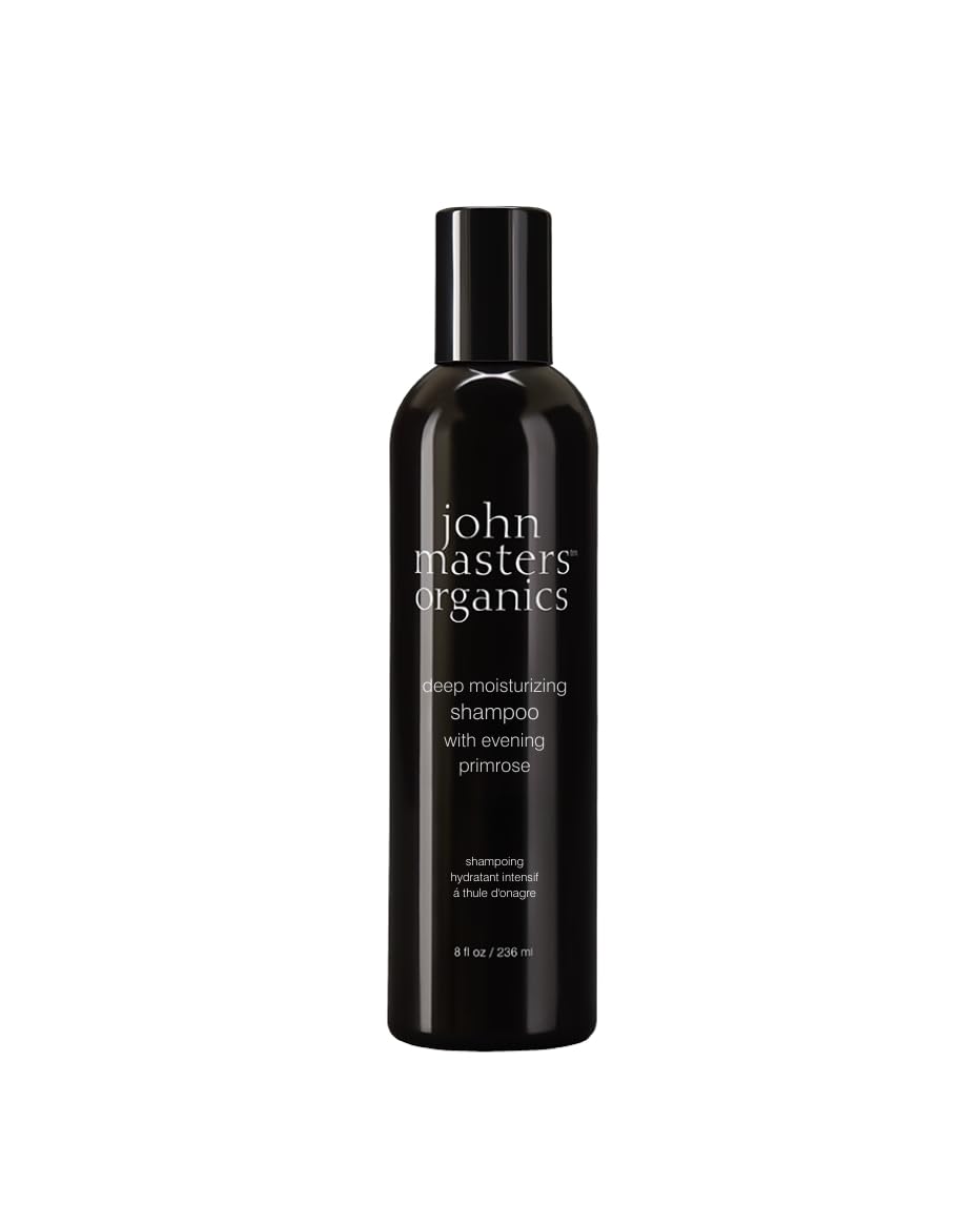 John Masters Organics shampoo for dry hair with evening primrose nourishes and hydrates.