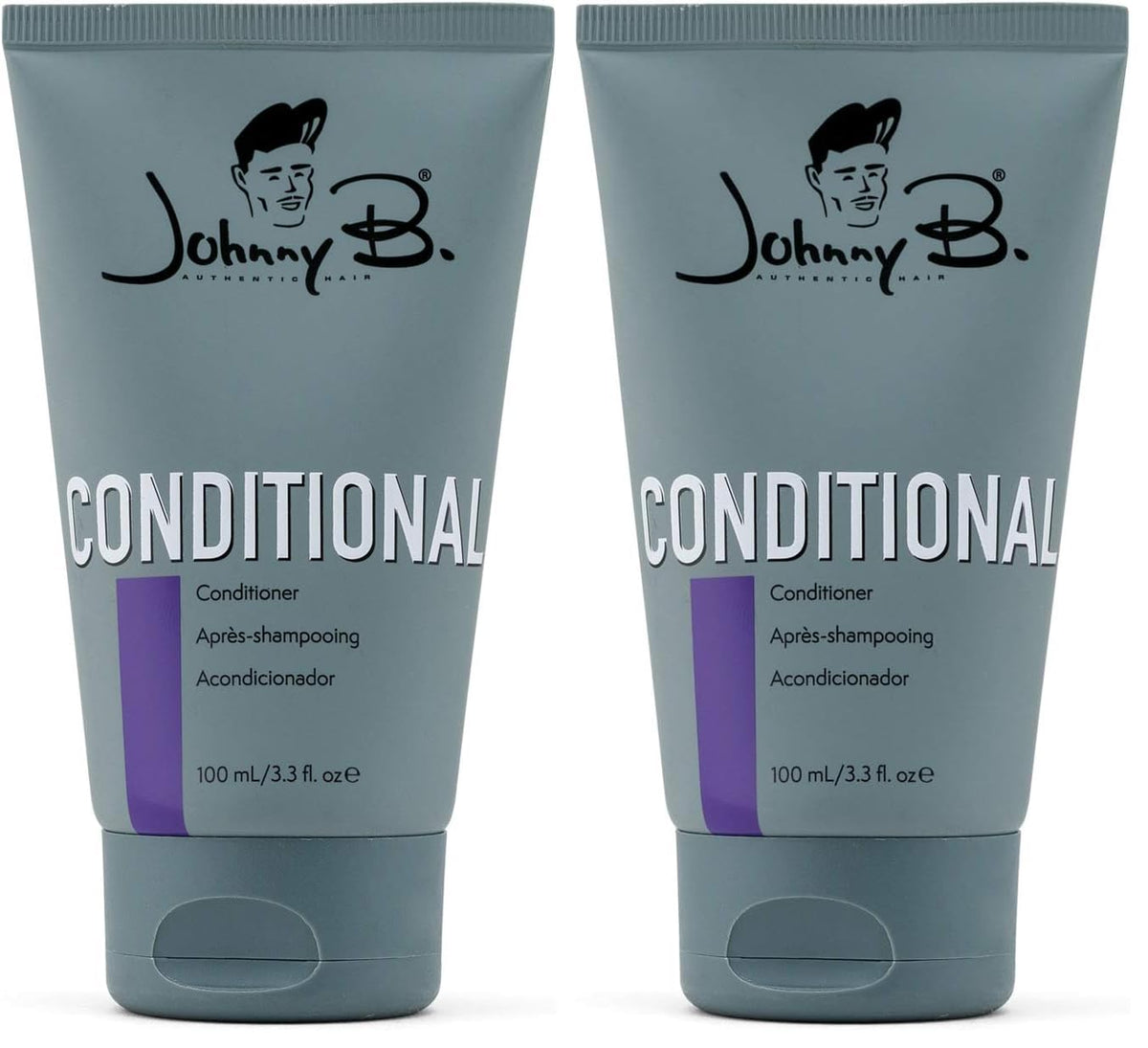 Johnny B. conditional conditioner pack of two bottles on display for easy shopping