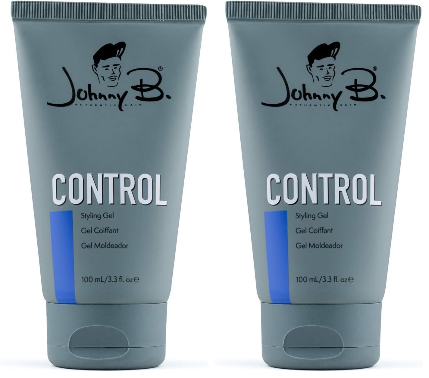 JOHNNY B. Control alcohol-free gel pack of 2 bottles for strong hold and shine