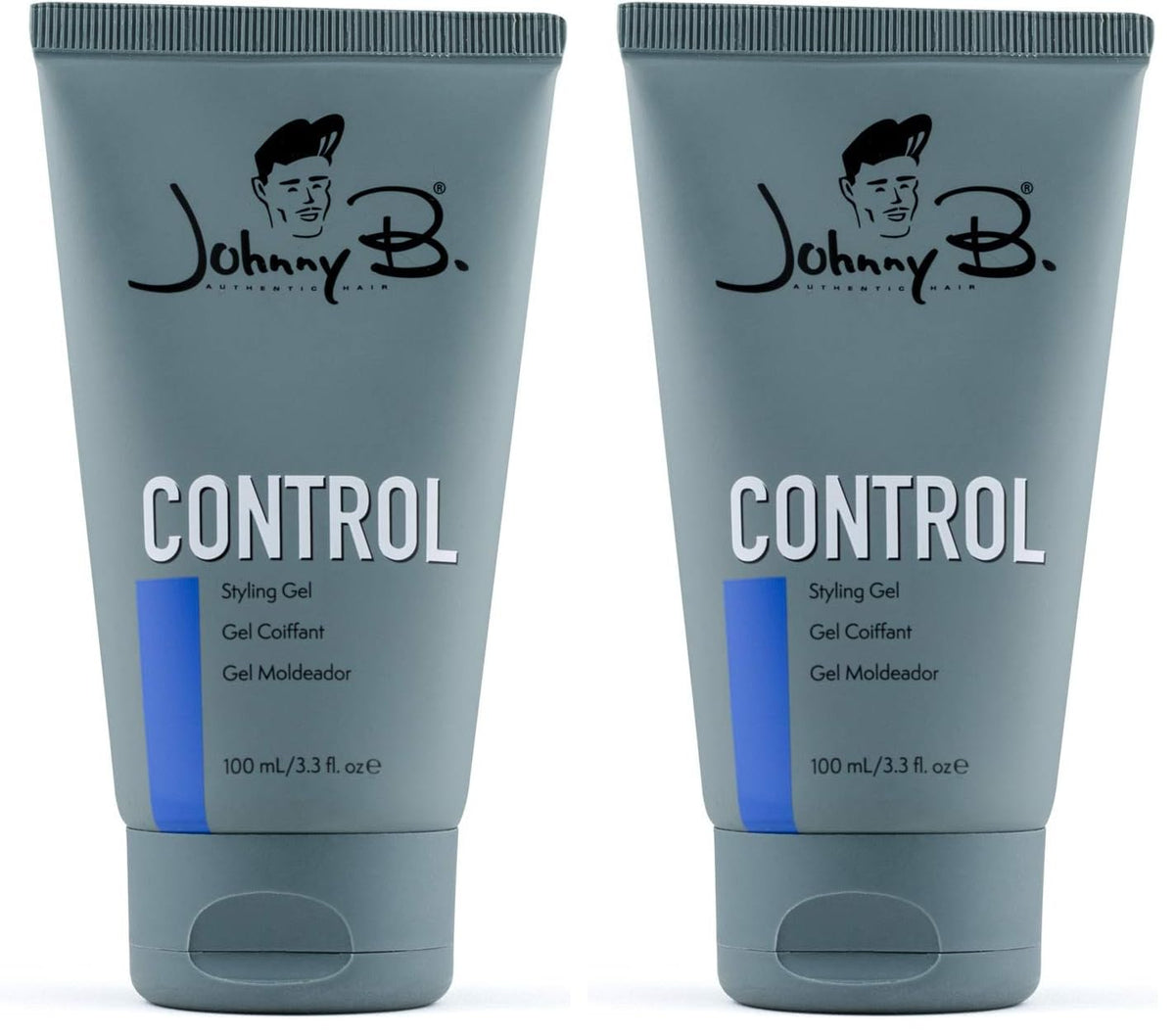 JOHNNY B. Control alcohol-free gel pack of 2 bottles for strong hold and shine