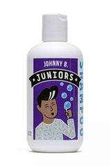 Johnny B Juniors shampoo bottle front showing gentle formula for hair and skin