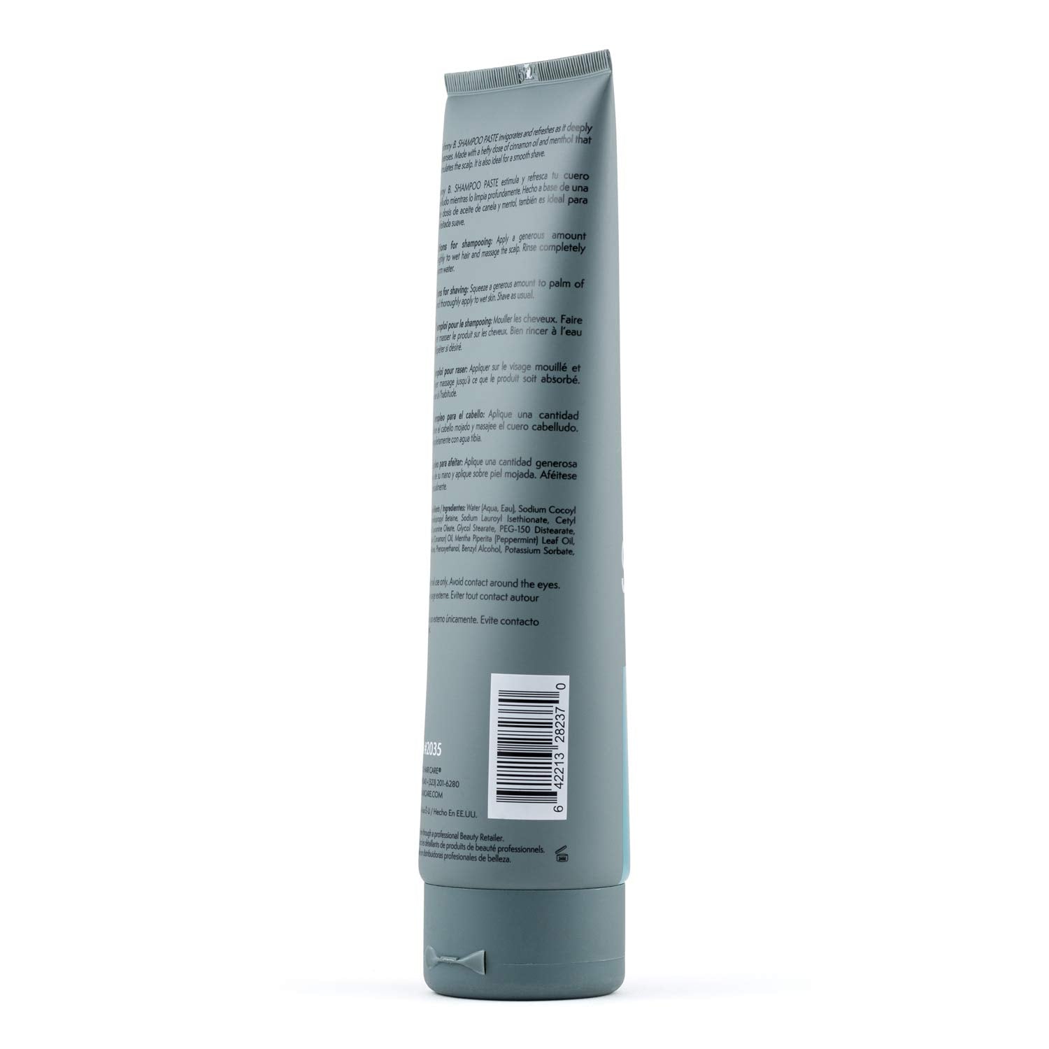 Johnny B. Shampoo Paste features cinnamon and menthol for cooling, refreshing scent.