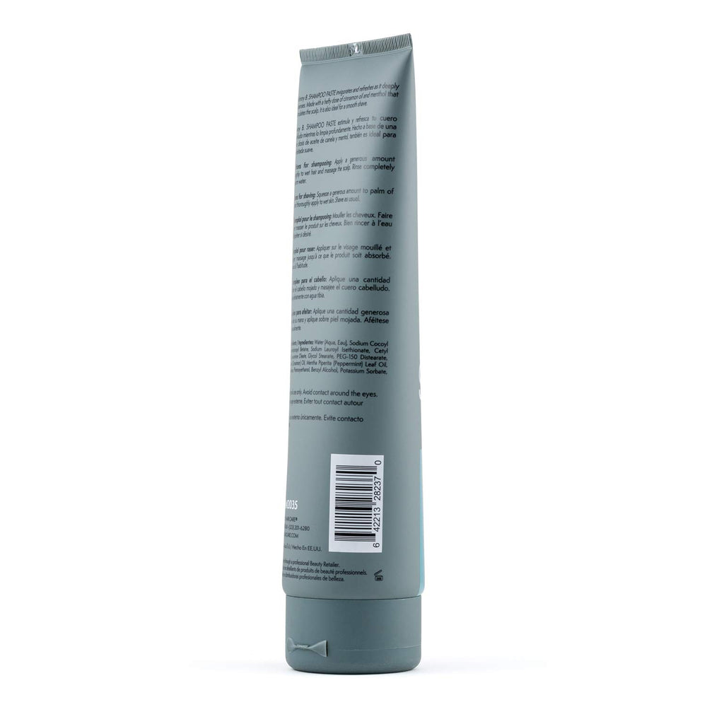 Johnny B. Shampoo Paste features cinnamon and menthol for cooling, refreshing scent.
