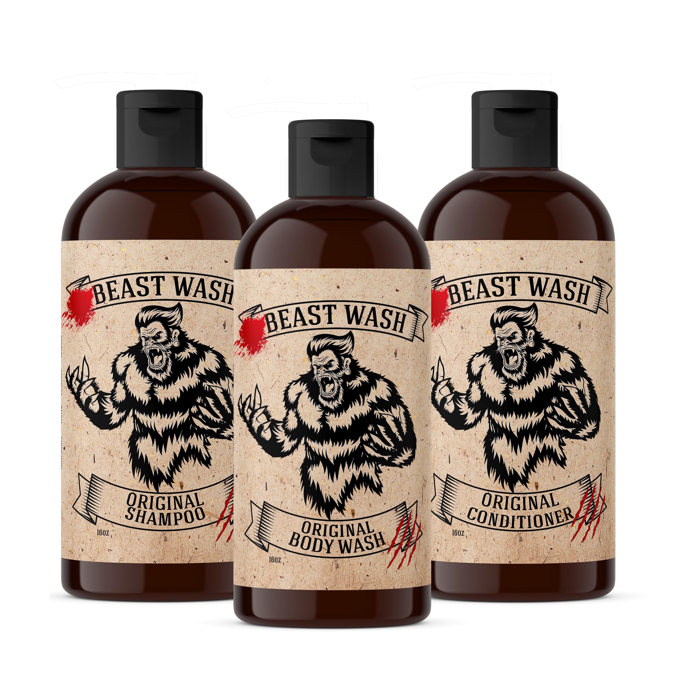 Johnny Slicks Beast Shower Set body wash bottle cleanses deeply with activated charcoal for refreshed skin