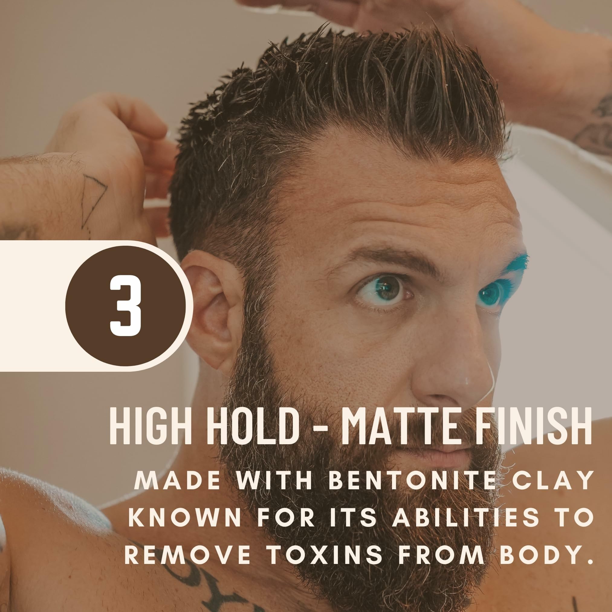 Close-up of organic ingredients in Johnny Slicks Formula 49 clay.