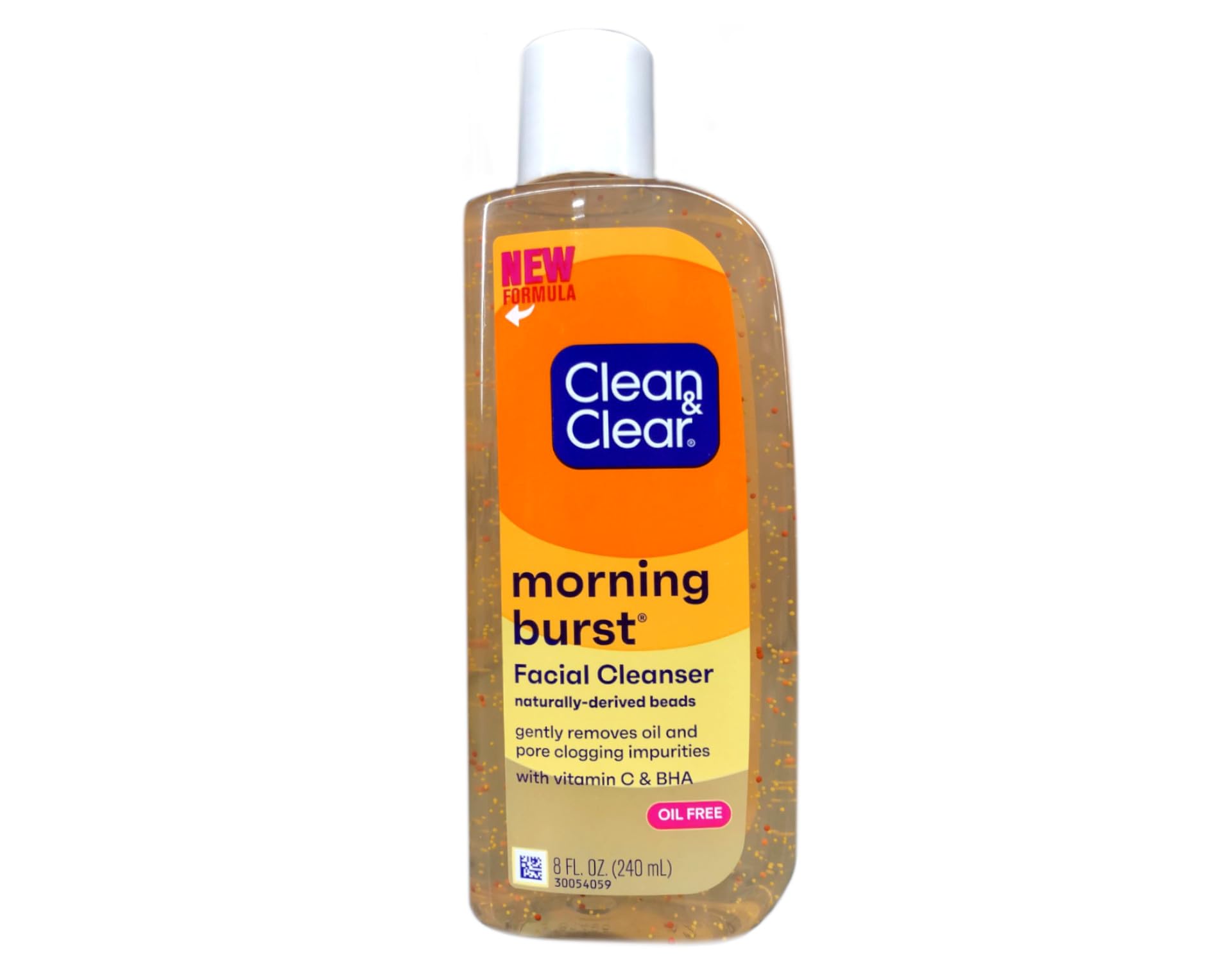 Close-up of Morning Burst cleansing foam pump highlighting oil-free formula