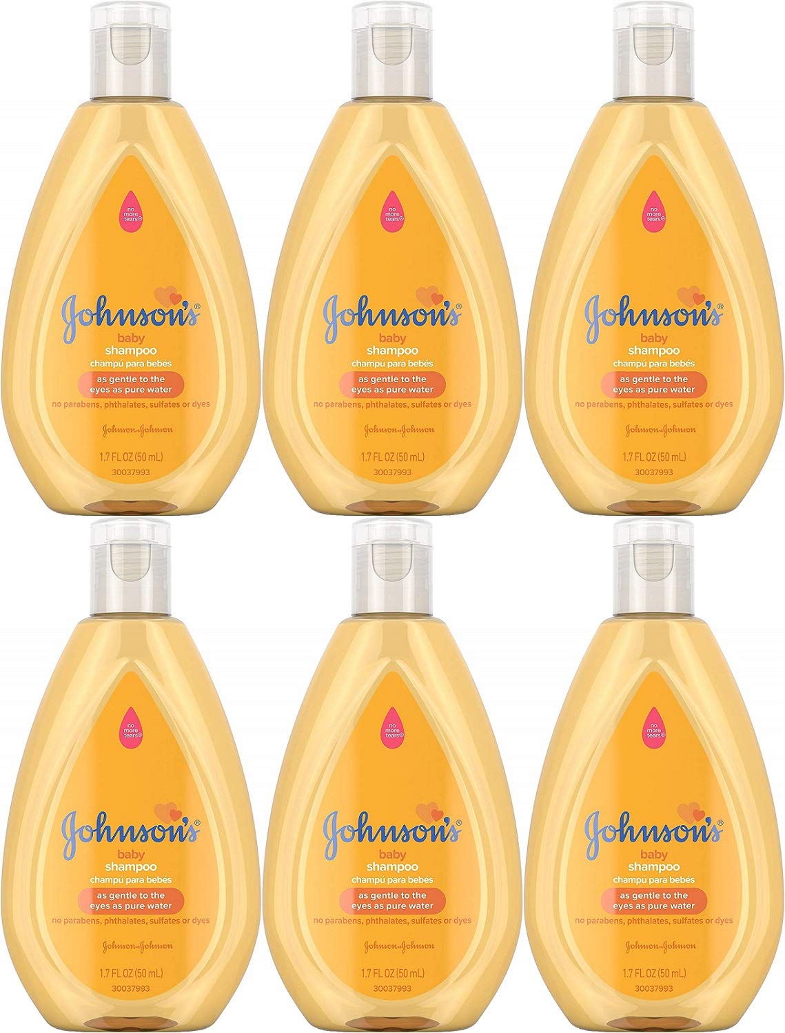 Johnson's Baby Shampoo 6-pack bottles; travel-friendly, gentle cleansing for delicate hair.