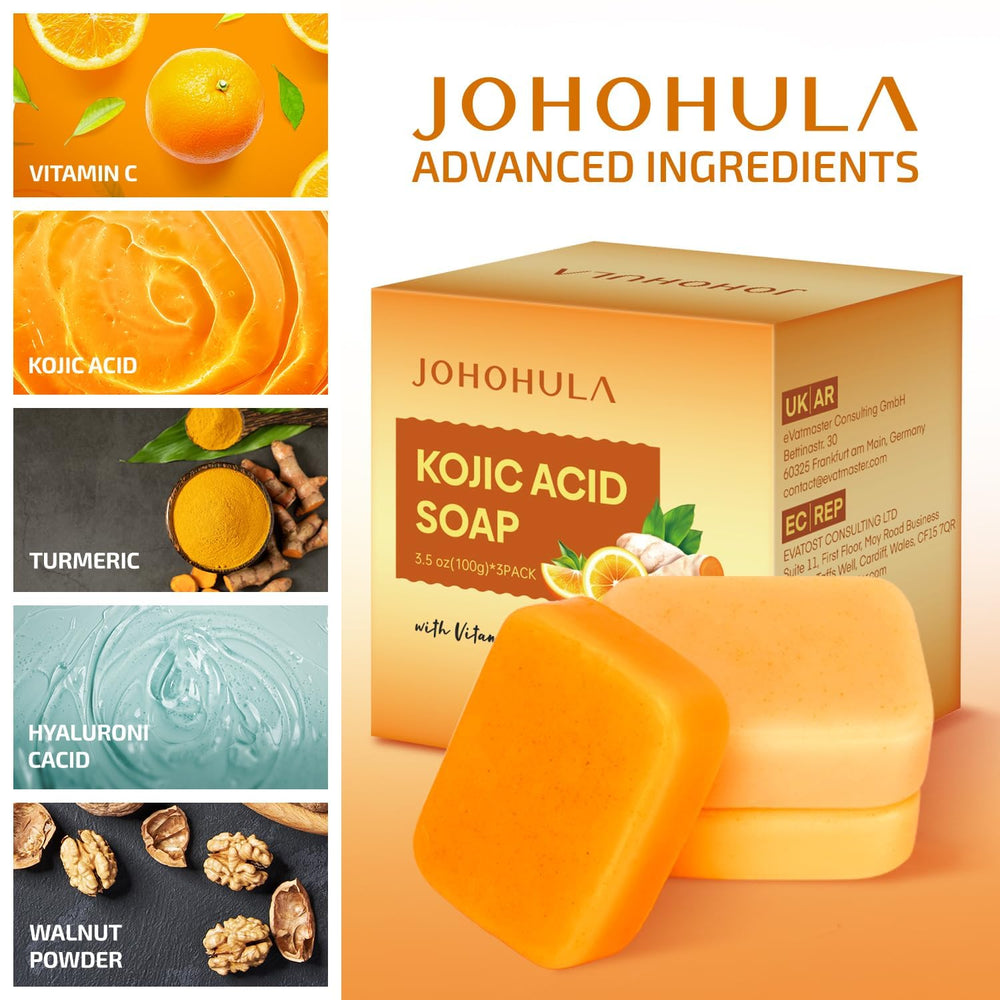Johohula Kojic Acid soap bar image 2 highlights rich lather for deeper cleansing.