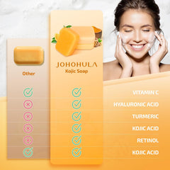 Johohula soap lather on hand demonstrates daily use for brightening routine.