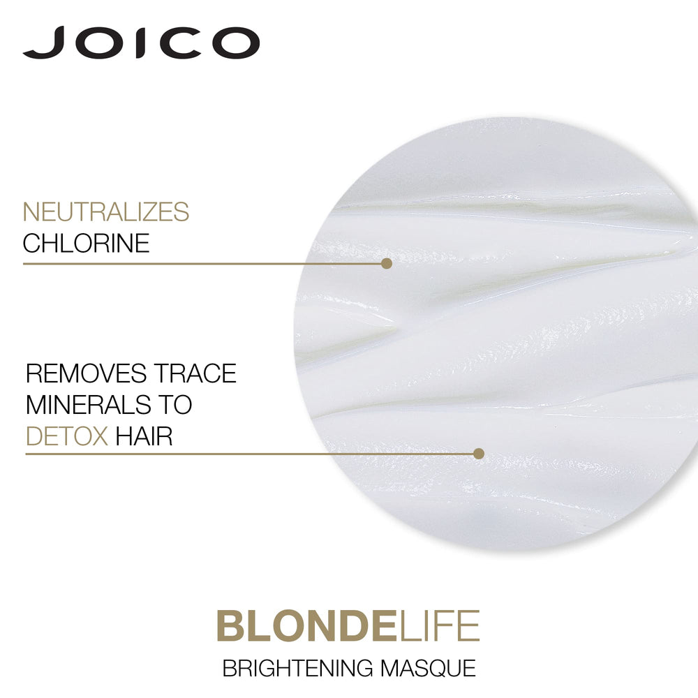 Joico Blonde Life Brightening Masque packaging featuring two 5.1 ounce bottles