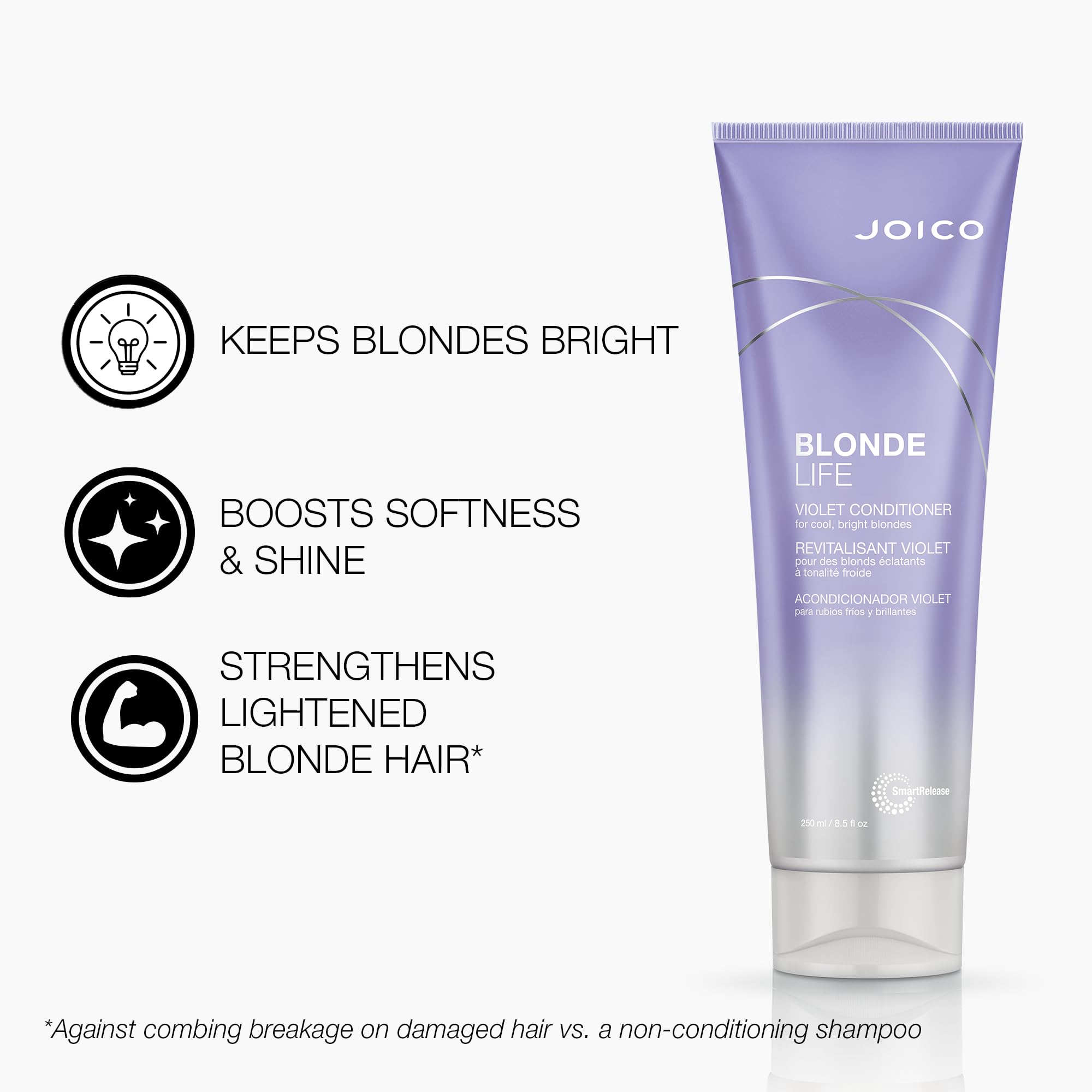 Joico Blonde Life Shampoo lather close-up illustrating gentle cleansing for blondes