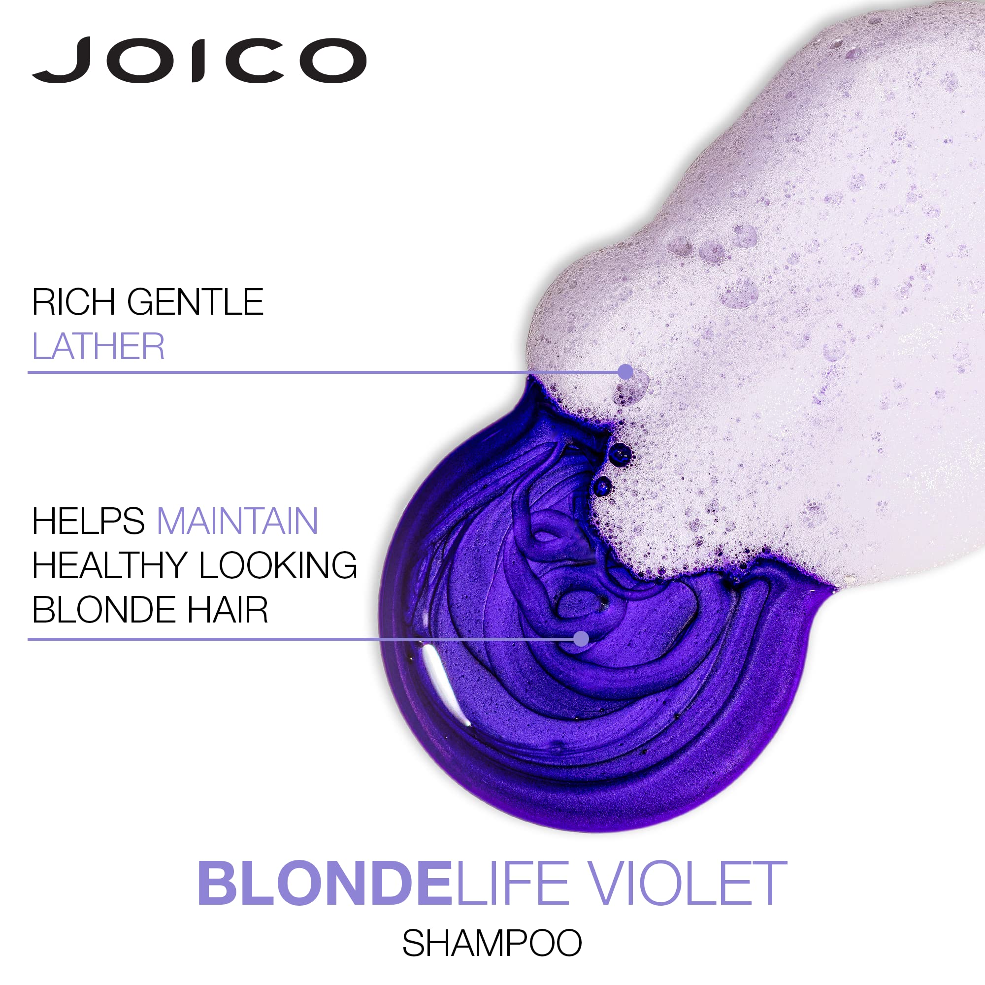 Joico Blonde Life violet shampoo tones brass and brightens cool blonde tones