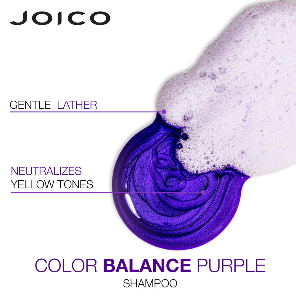 Joico Color Balance Purple Shampoo bottle front view with violet tint.