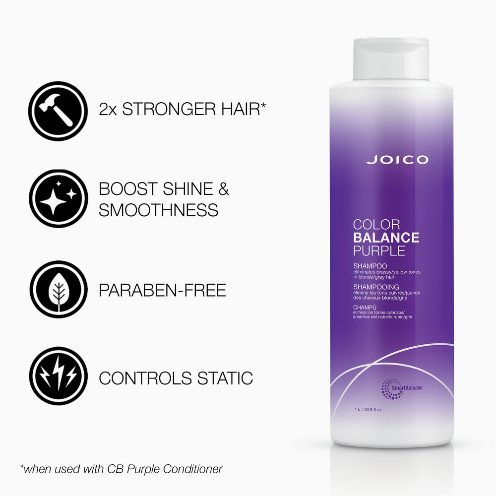Purple Shampoo pour from Joico highlights easy, even application in the shower