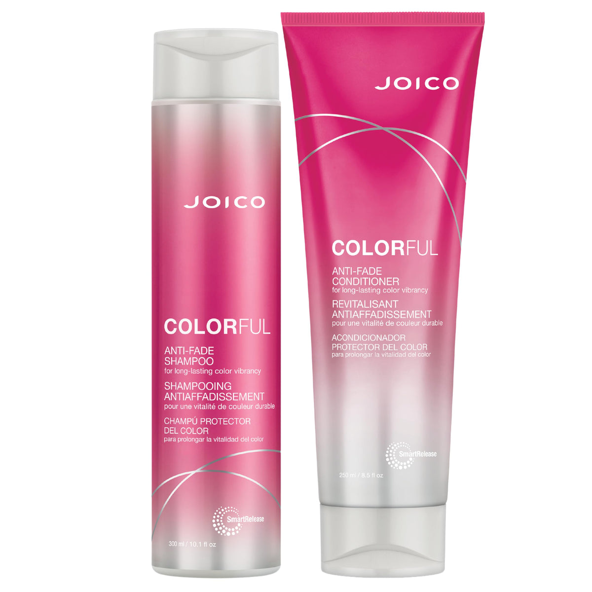 Joico Colorful Anti-Fade Shampoo bottle highlighting color protection and gentle cleansing