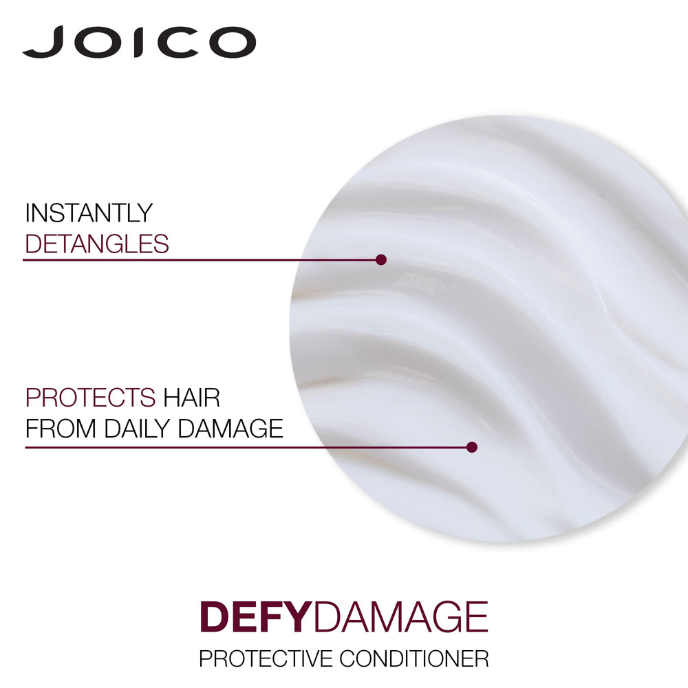 Joico Defy Damage color protection visual, emphasizing longevity with daily-use cleanse.