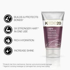 Joico Defy Damage KBOND20 Power Masque ingredients closeup with keratin and oat peptide.