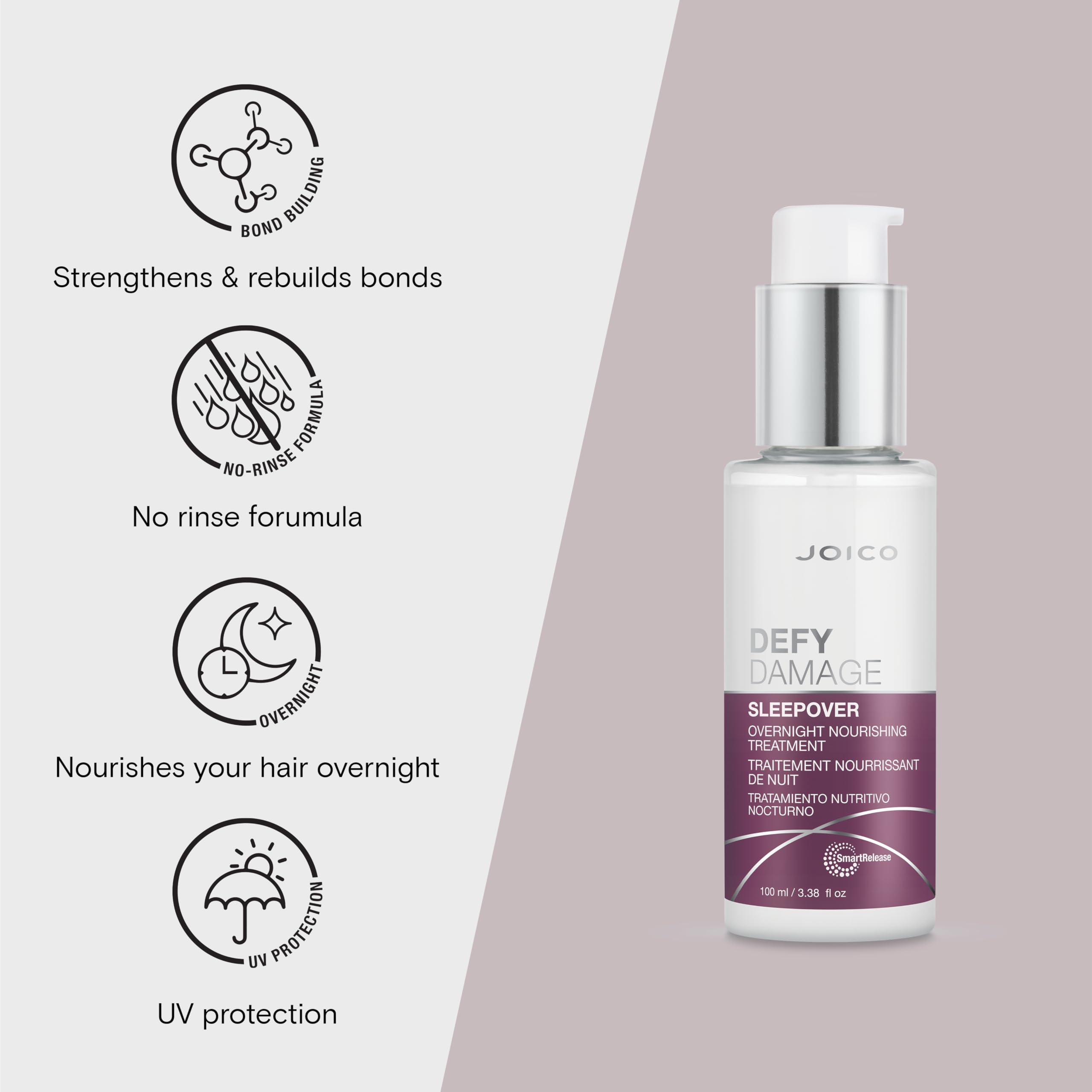 Joico Defy Damage Sleepover creamy texture close-up signaling rich nourishment
