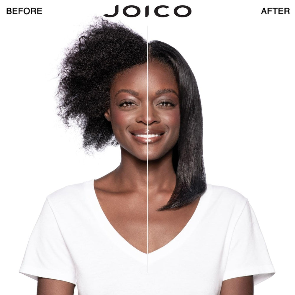 Joico Dream Blowout bottle back highlighting frizz control and humidity defense