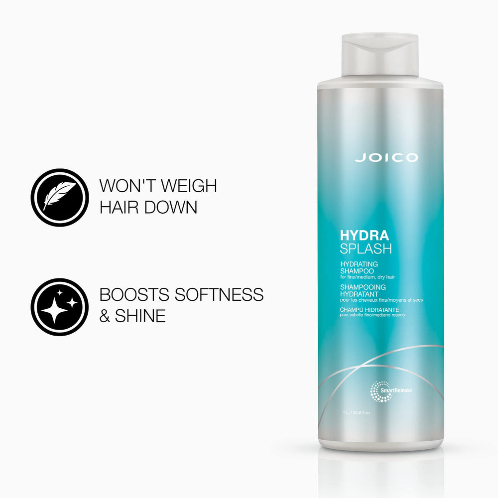 Joico HydraSplash conditioner bottle promises light moisture and easier detangling.